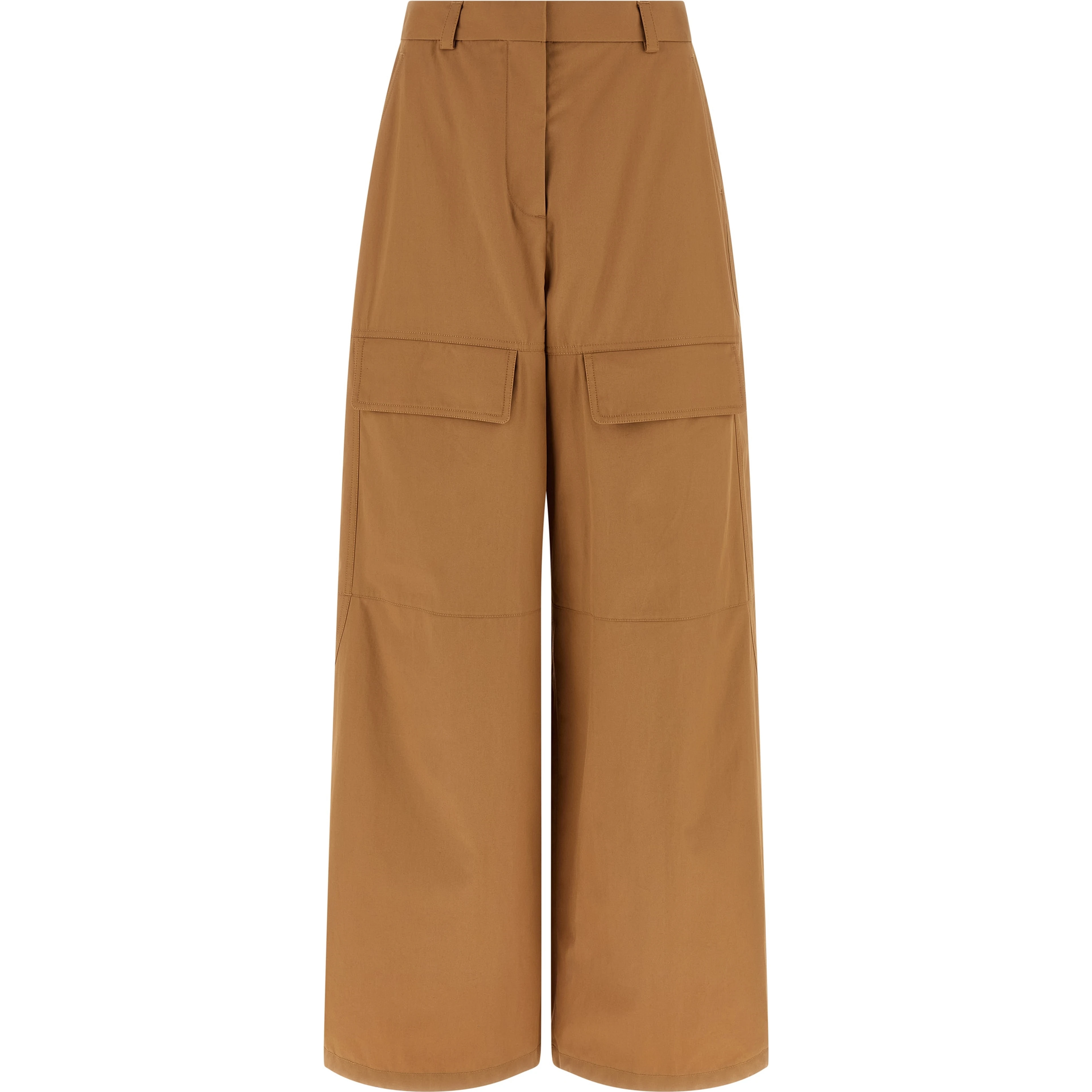 Beige Cotton Cargo Pants