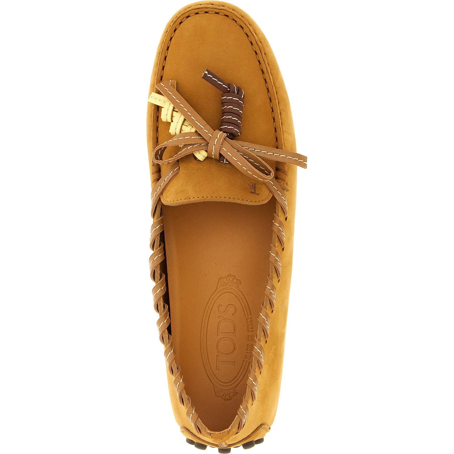 Beige Calfskin Slip-On Loafers