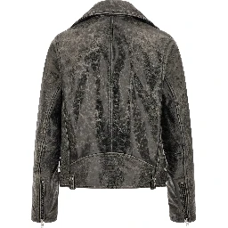 Gray Cowhide Leather Jacket