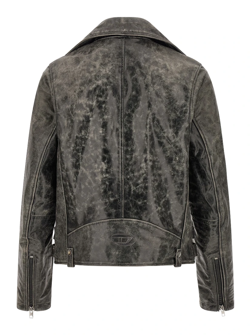Gray Cowhide Leather Jacket