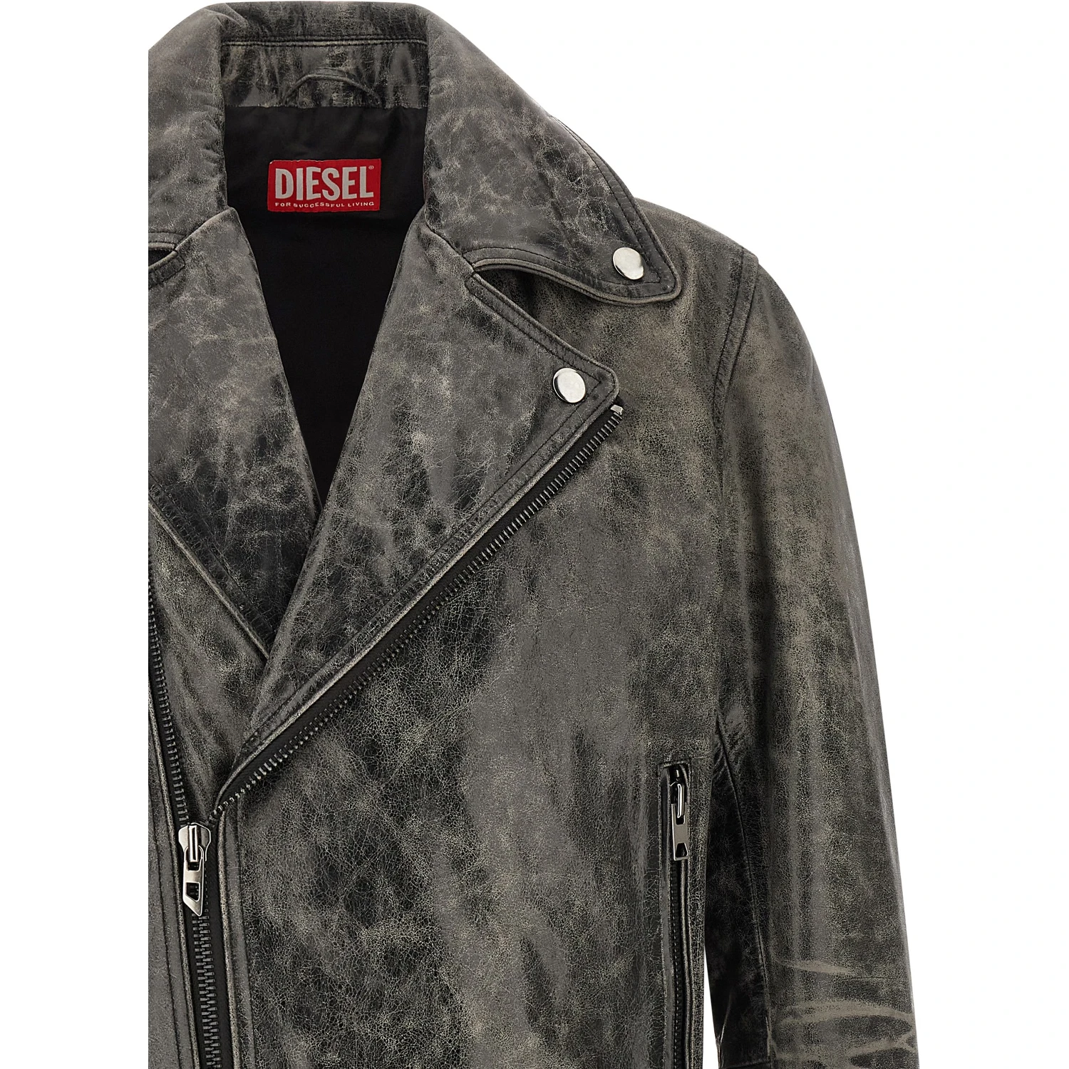 Gray Cowhide Leather Jacket