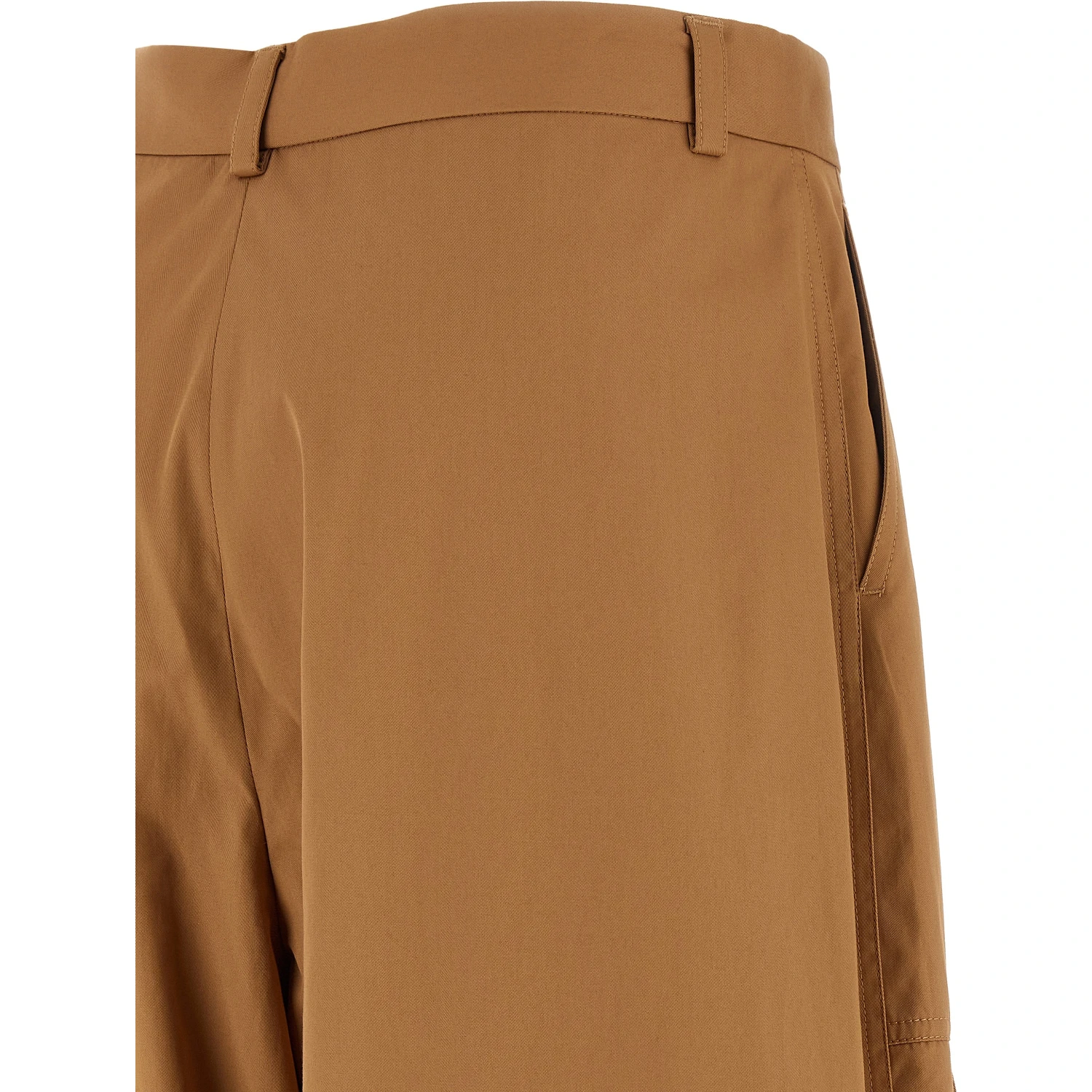 Beige Cotton Cargo Pants