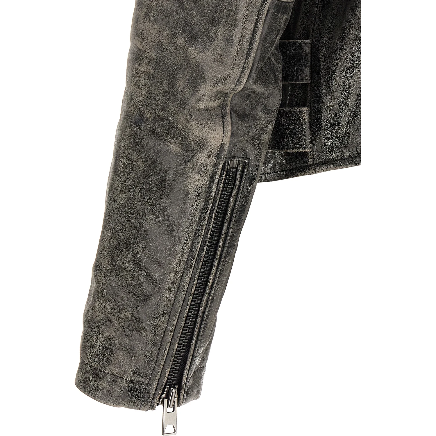 Gray Cowhide Leather Jacket