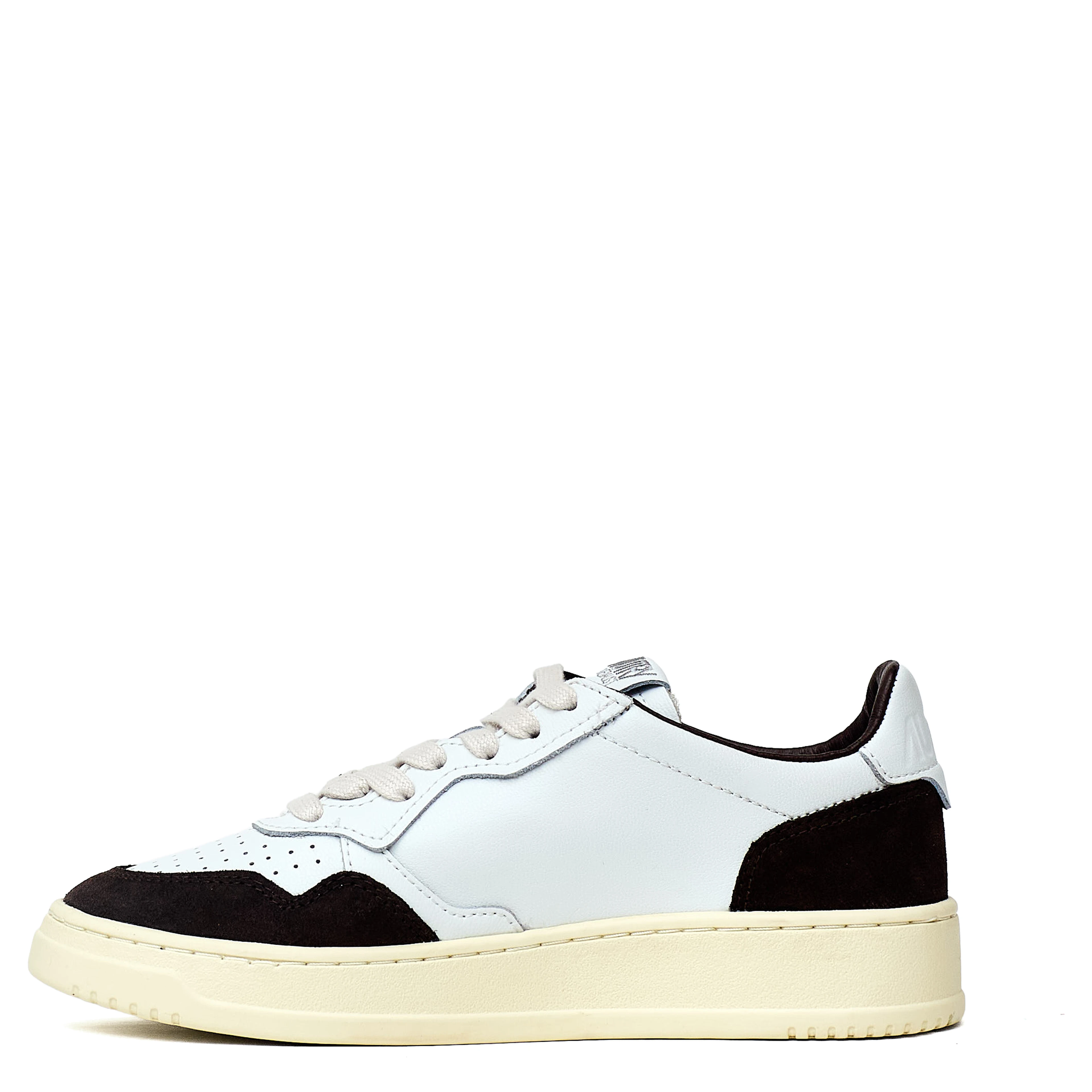 Sneakers Medalist Low In Pelle Soft, Suede Bianco, Mogano