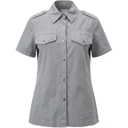Grey Cotton Women Shirt
