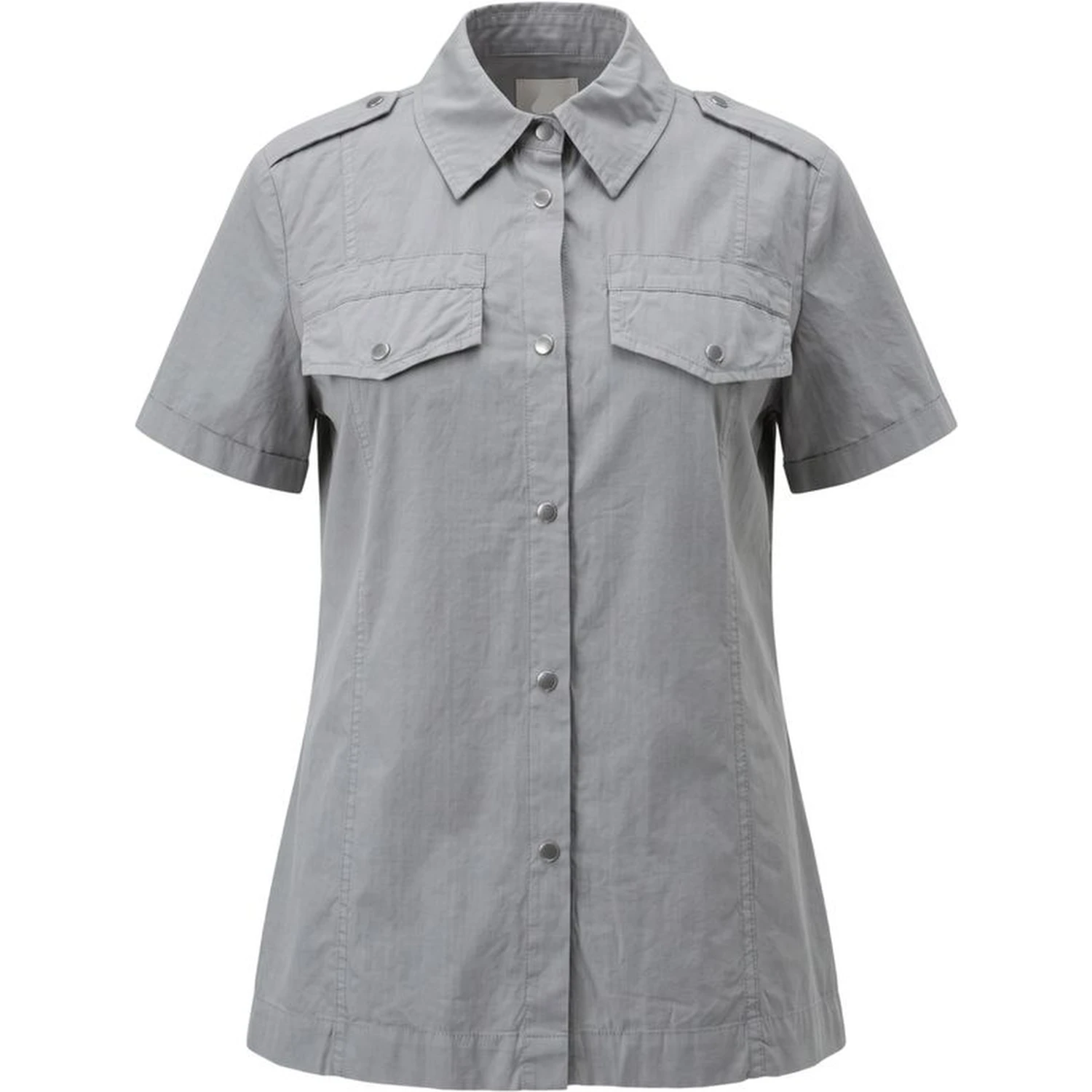 Grey Cotton Women Shirt
