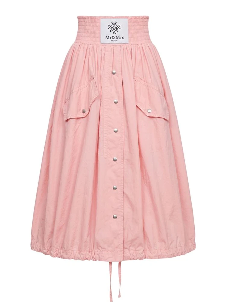 Pink Polyester Women Skirt