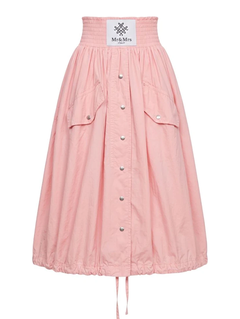 Pink Polyester Women Skirt