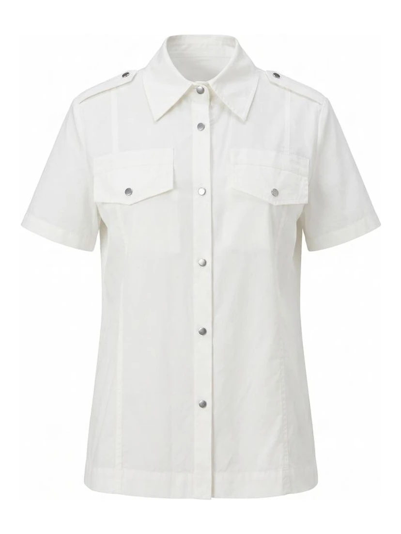 White Cotton Women Shirt