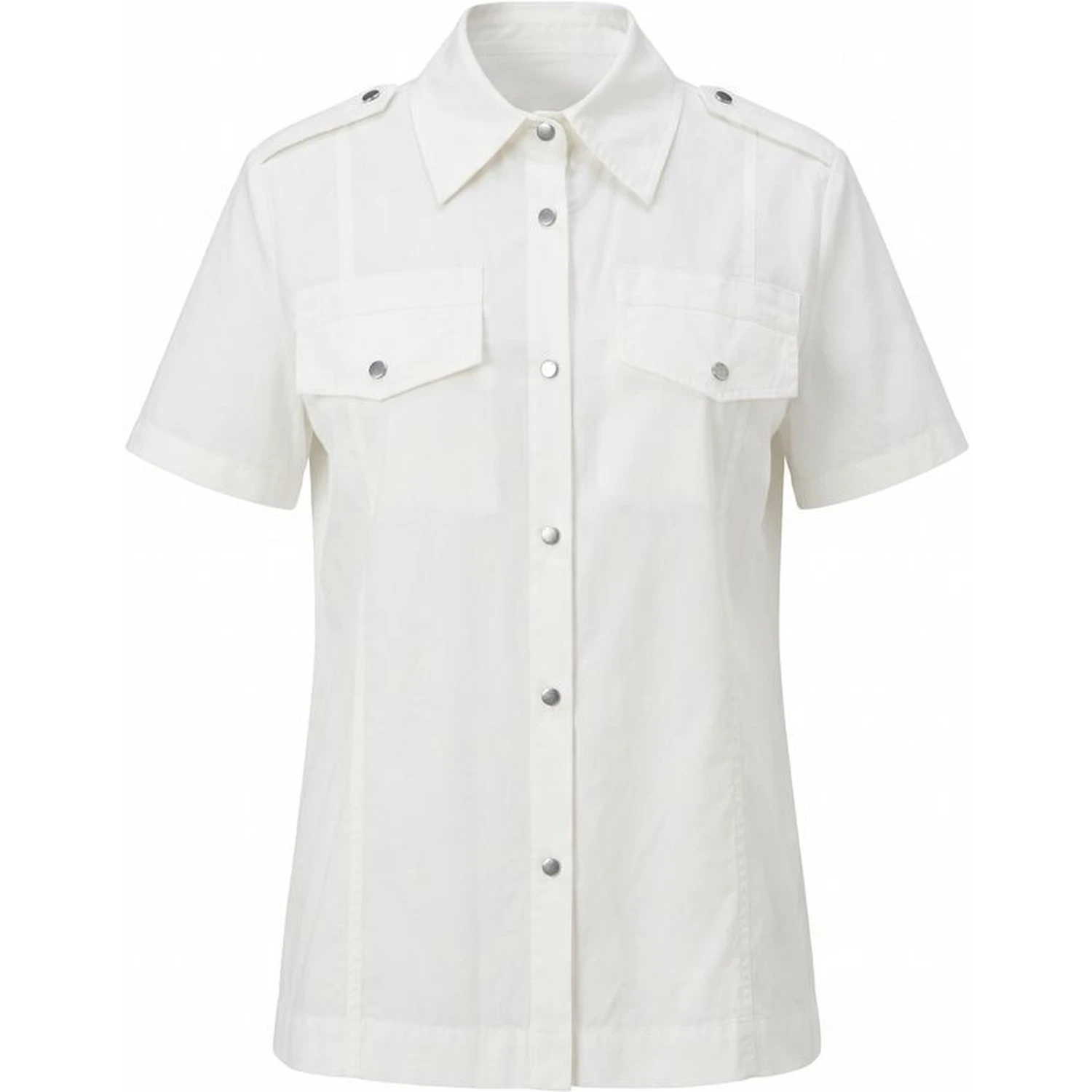 White Cotton Women Shirt