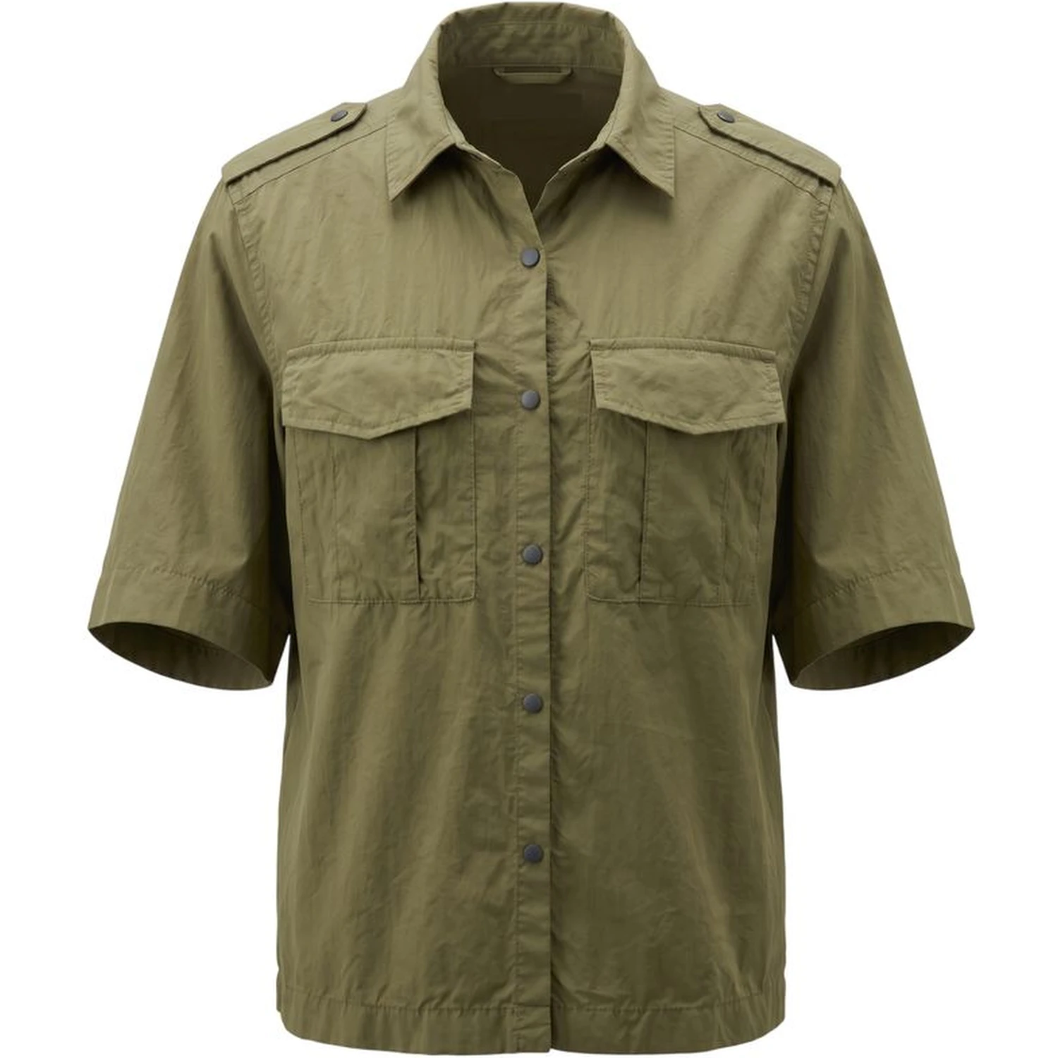 Green Cotton Women Shirt