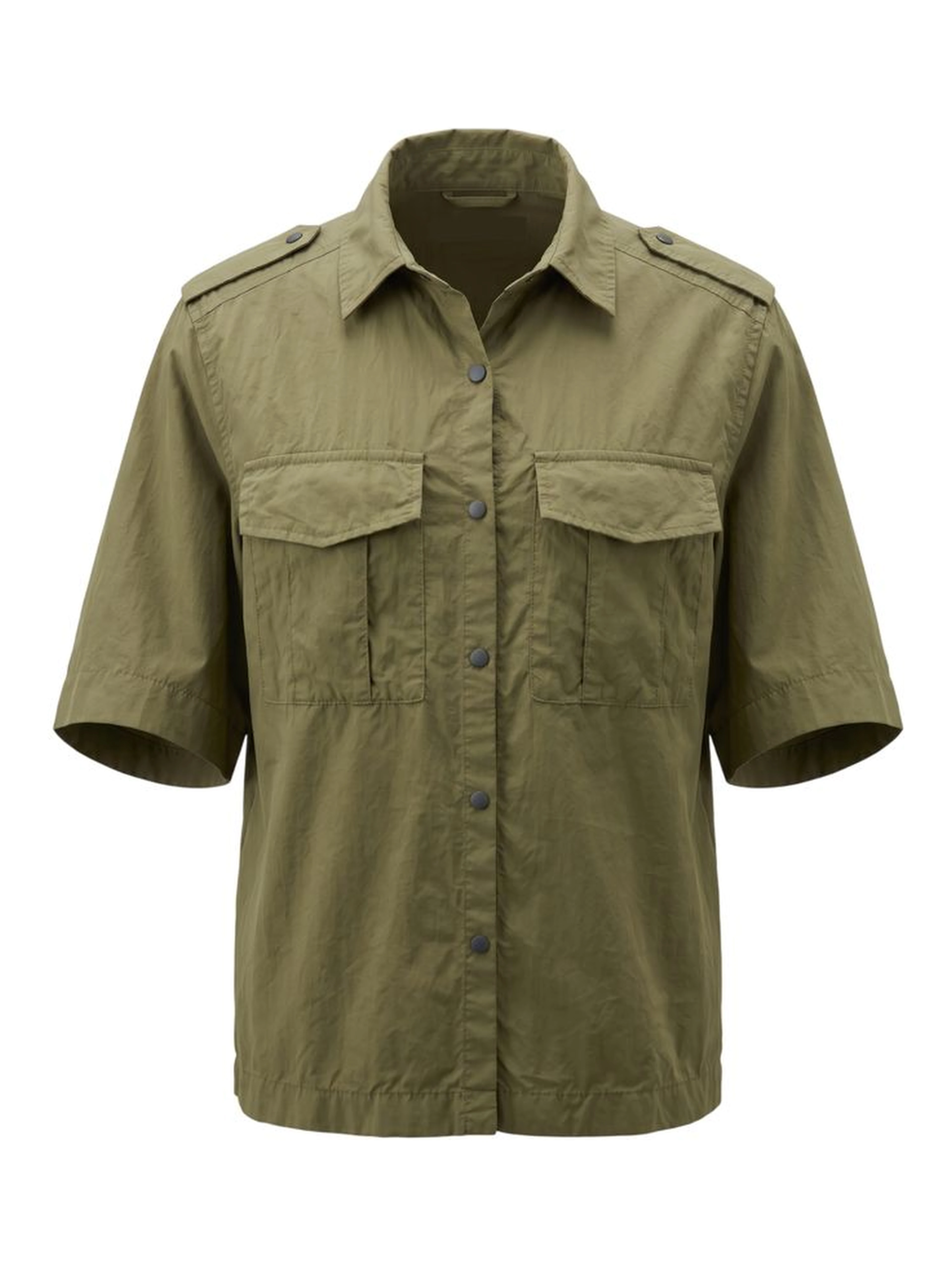 Green Cotton Women Shirt