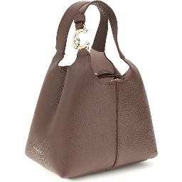 Beige Calf Leather Bos Taurus Shoulder Bag