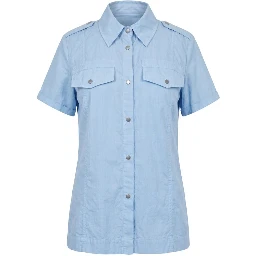 Light Blue Cotton Women Shirt