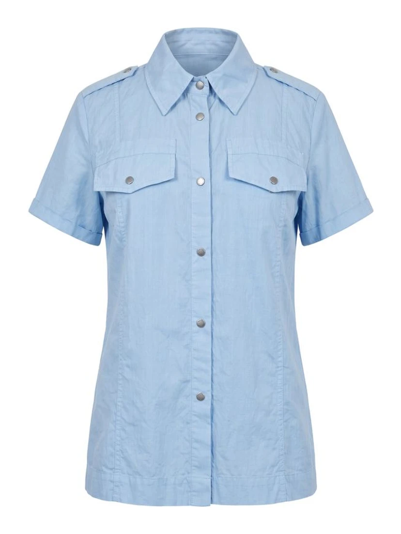Light Blue Cotton Women Shirt