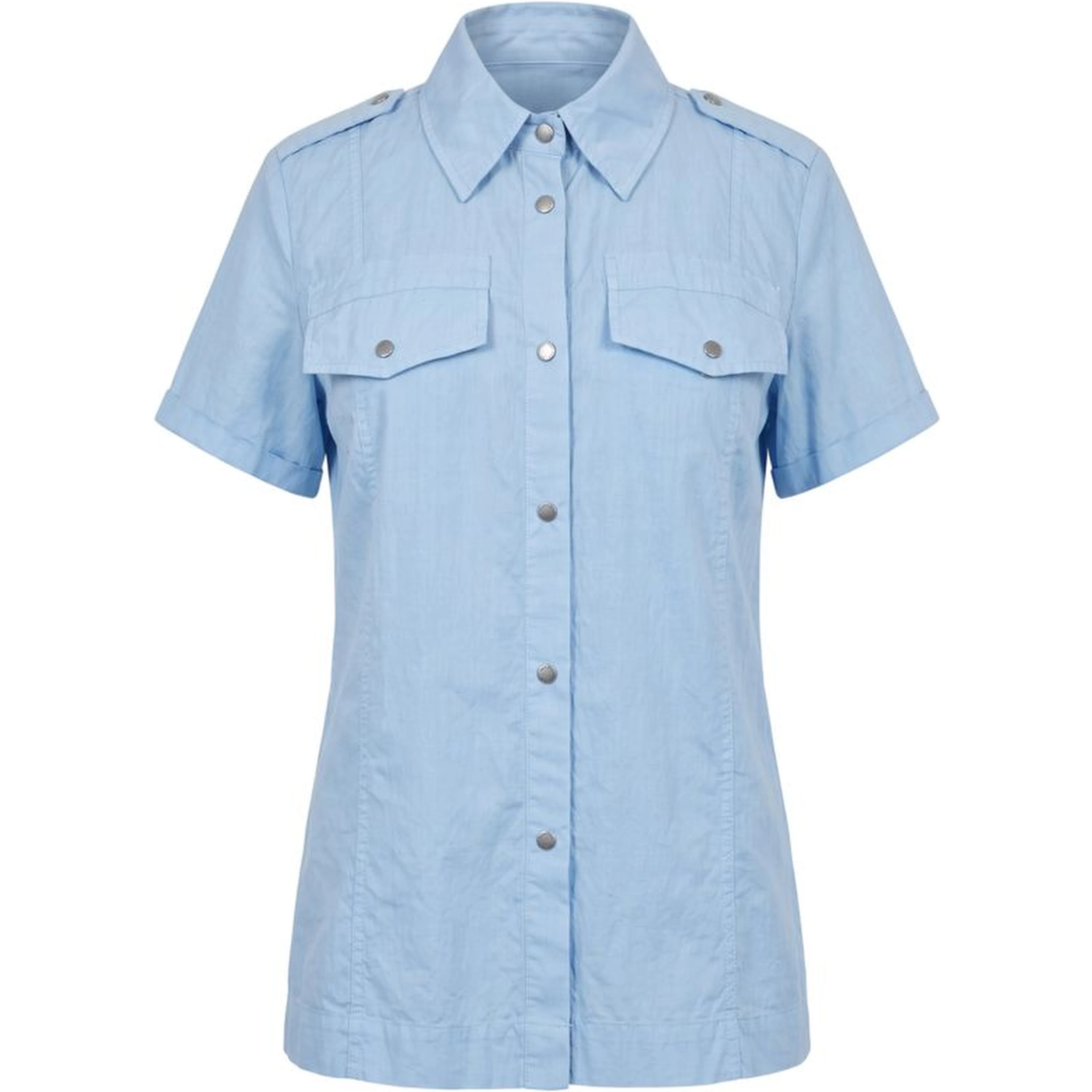 Light Blue Cotton Women Shirt