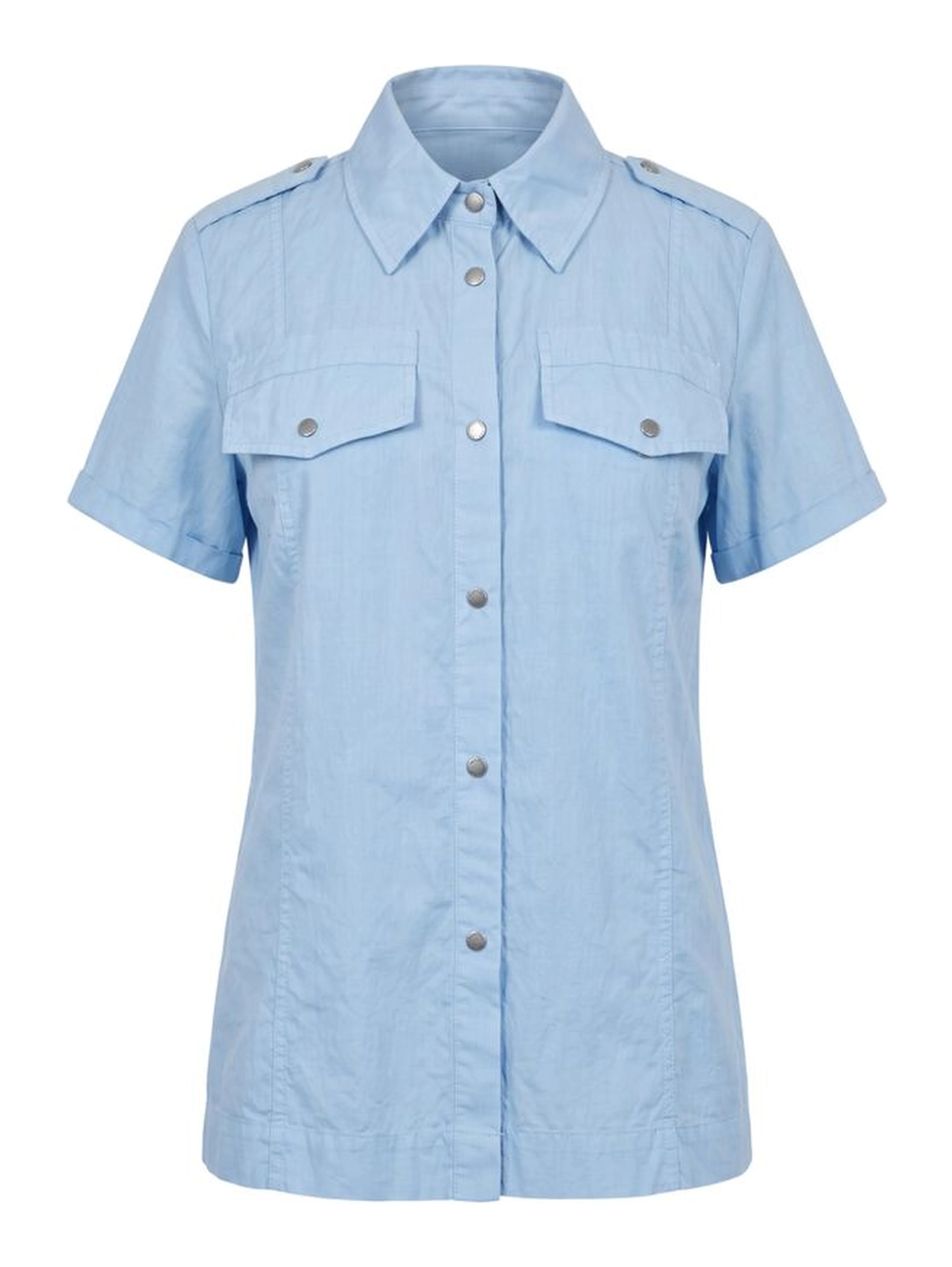 Light Blue Cotton Women Shirt