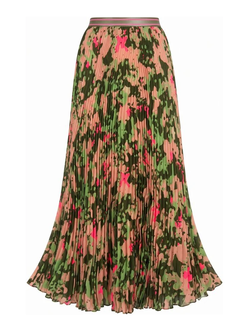 Pink Polyester Women Skirt