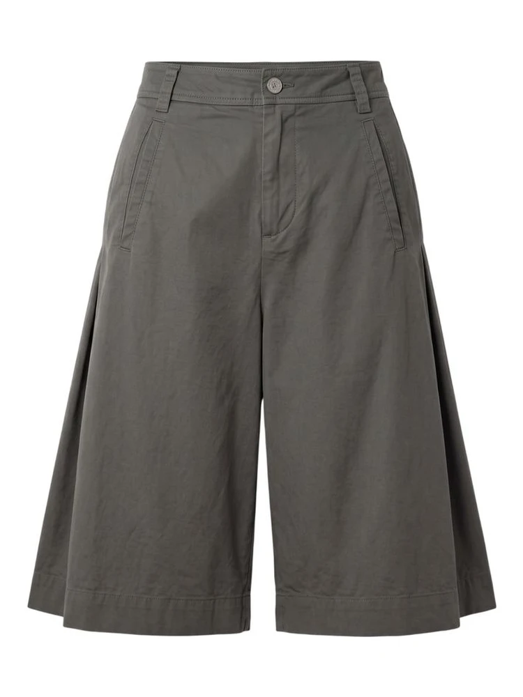 Grey Cotton Women Shorts