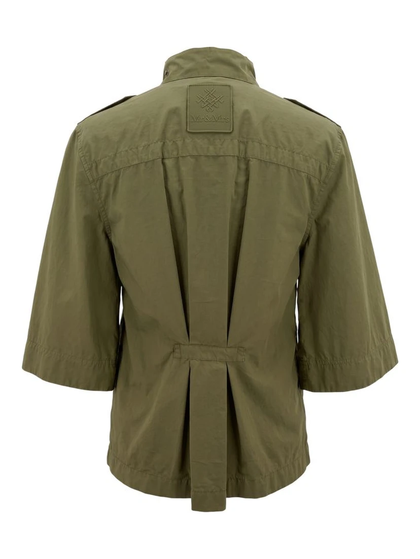 Green Cotton Women Shirt