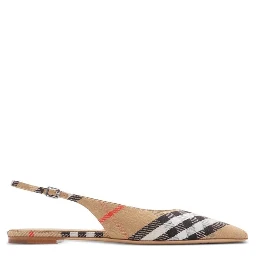 Brown Fabric Ballet Flats