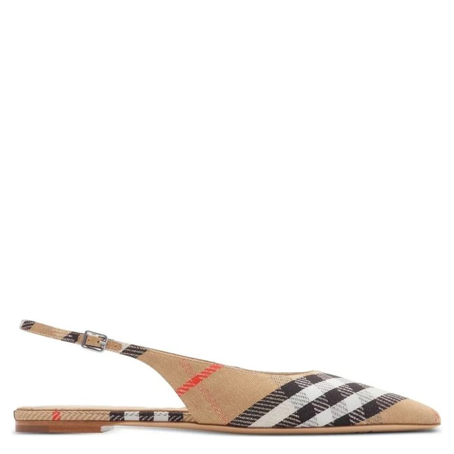 Brown Fabric Ballet Flats