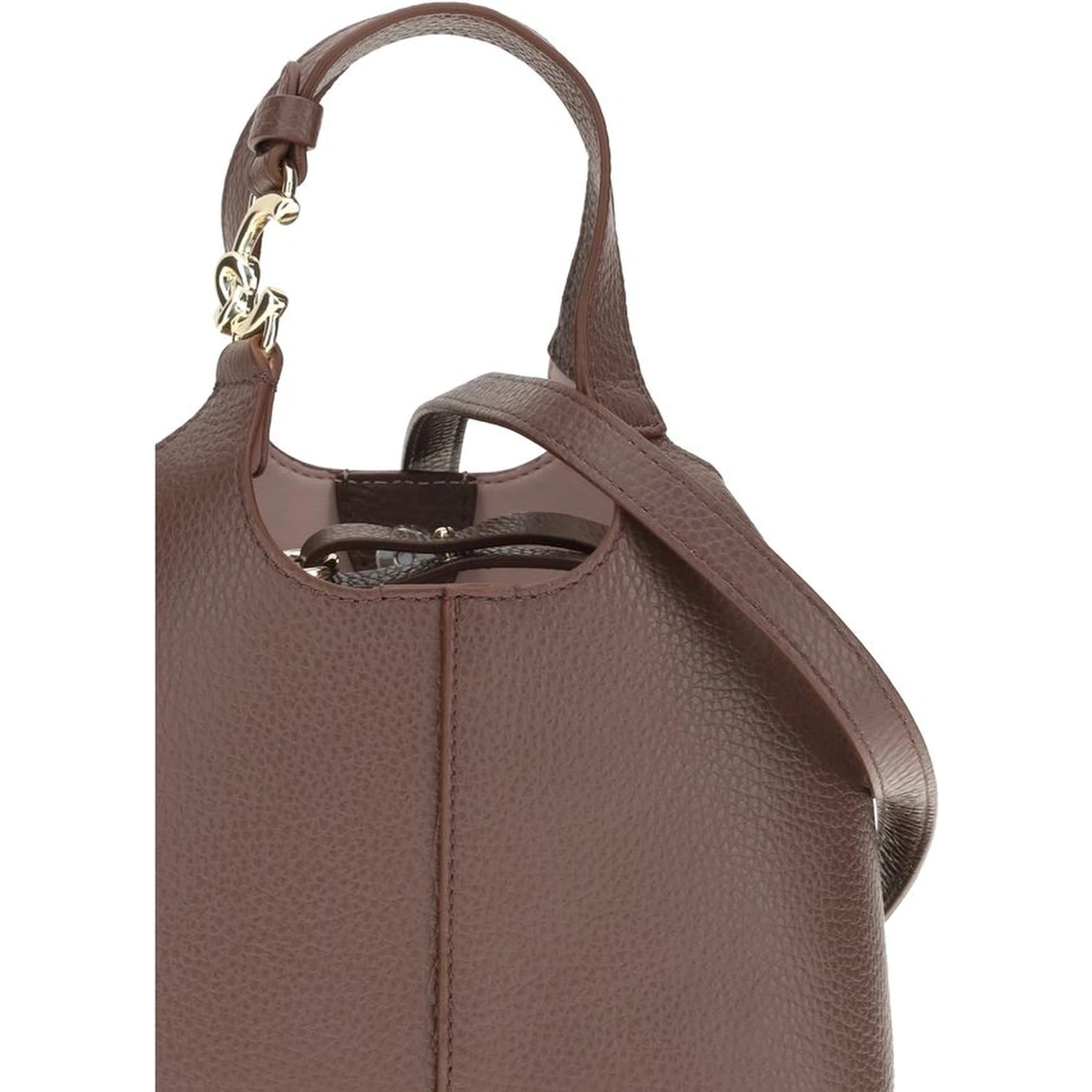 Beige Calf Leather Bos Taurus Shoulder Bag
