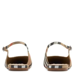 Brown Fabric Ballet Flats