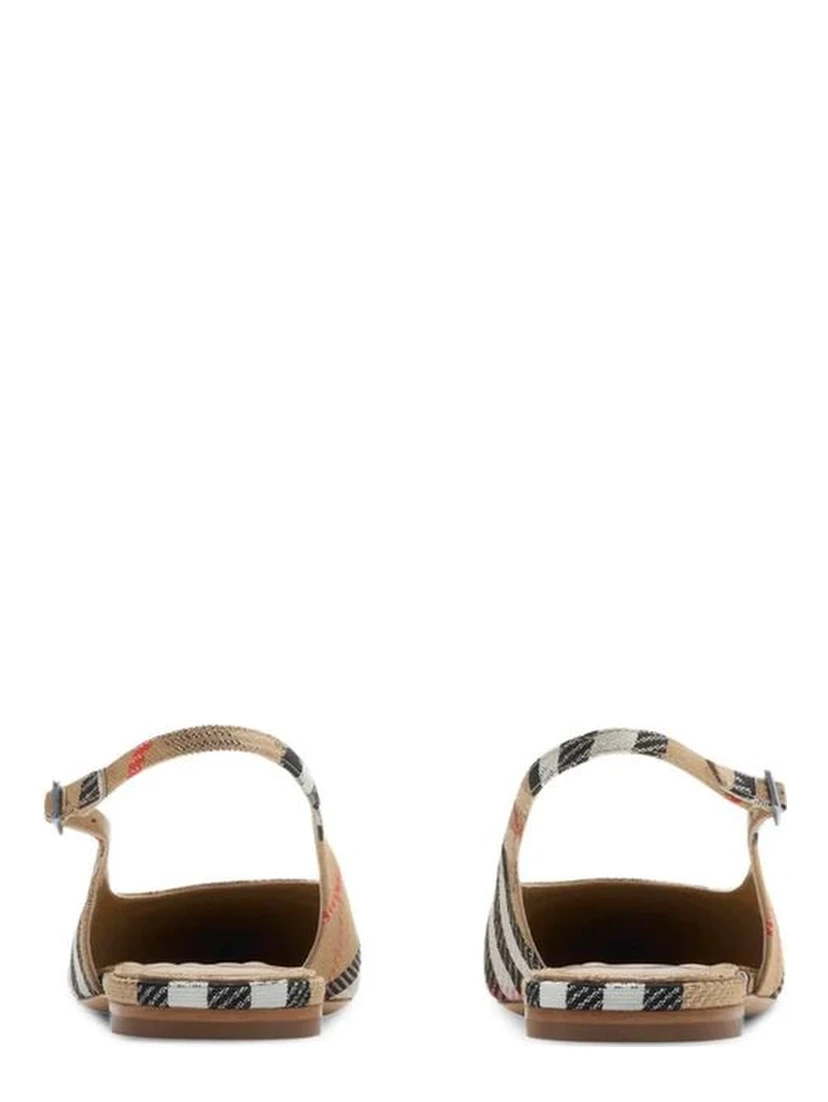 Brown Fabric Ballet Flats