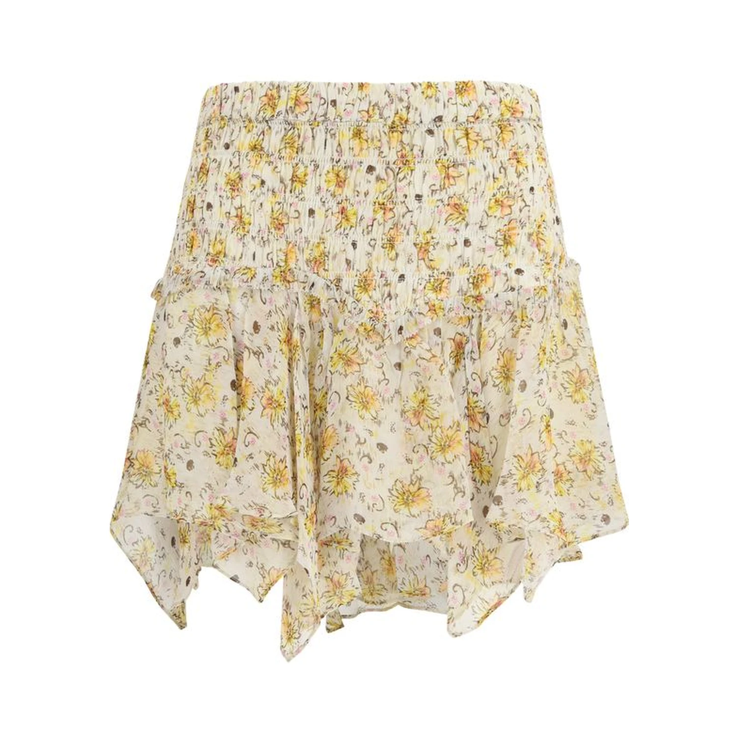 Beige Viscose Mini Skirt