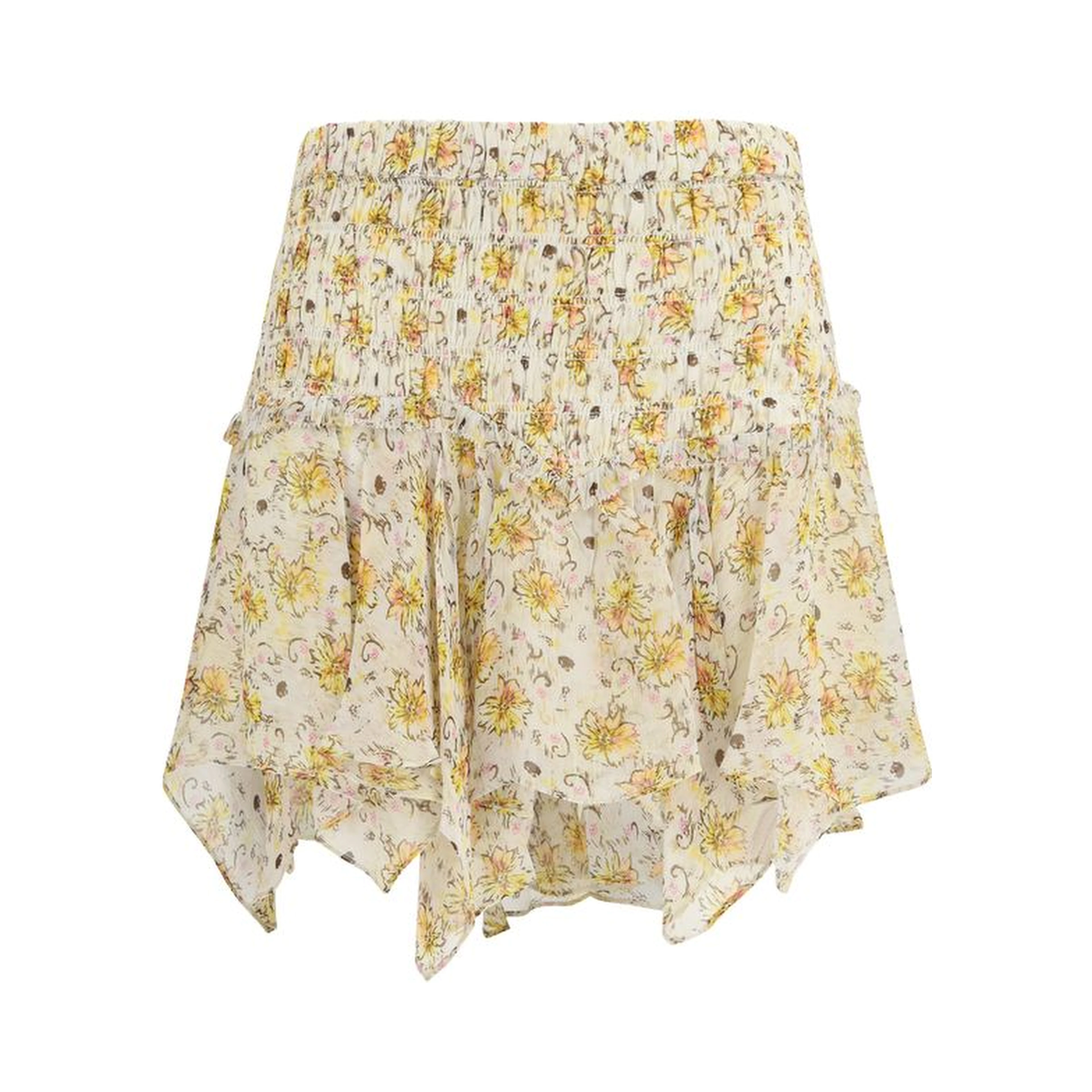 Beige Viscose Mini Skirt