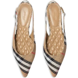 Brown Fabric Ballet Flats