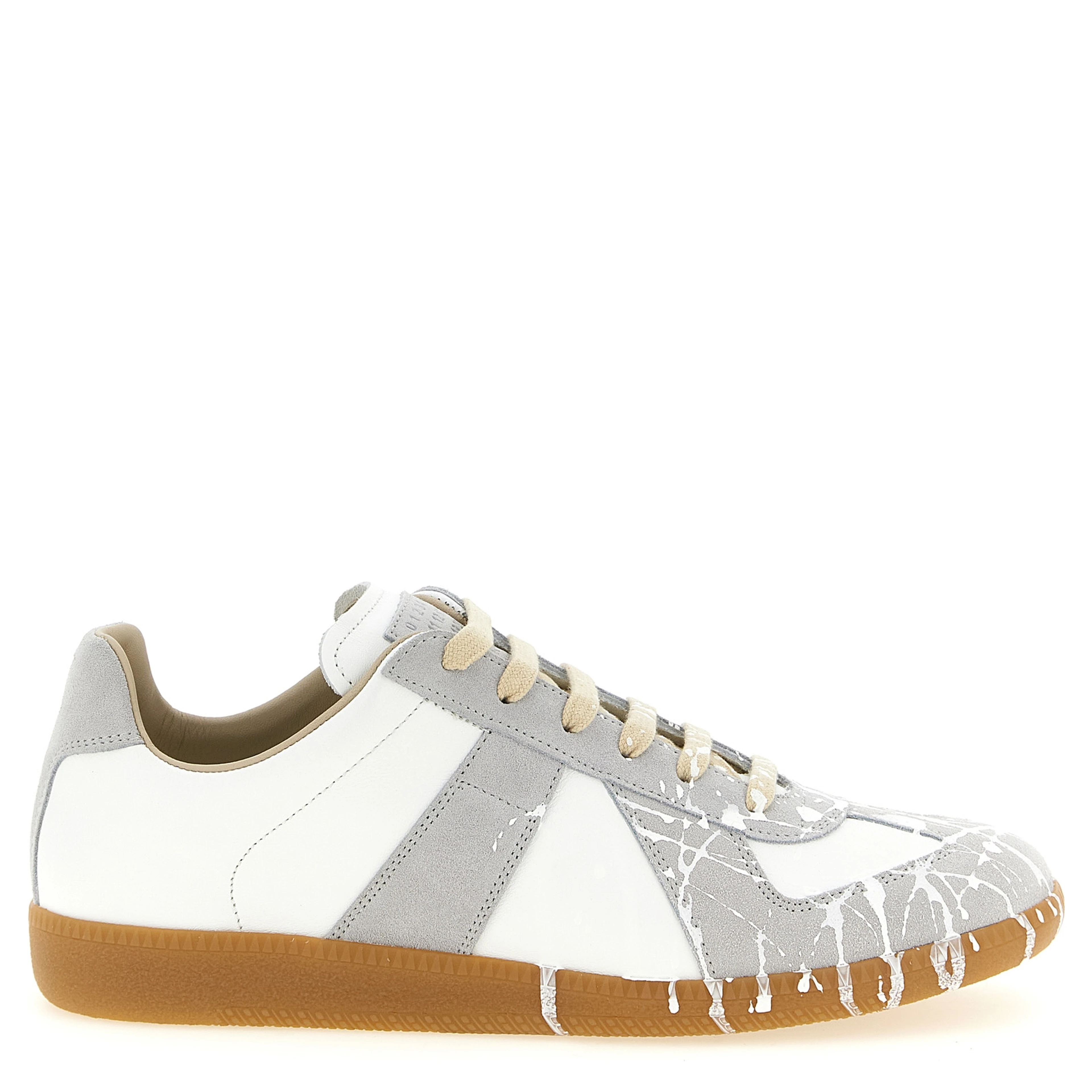 Gray Calfskin Low Top Sneakers