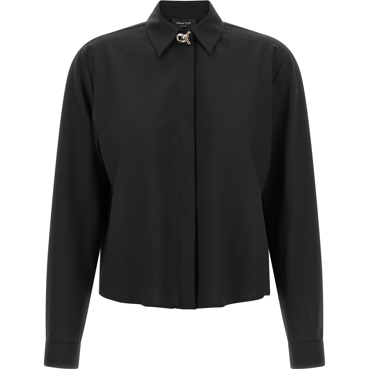 Black Virgin Wool Blouse