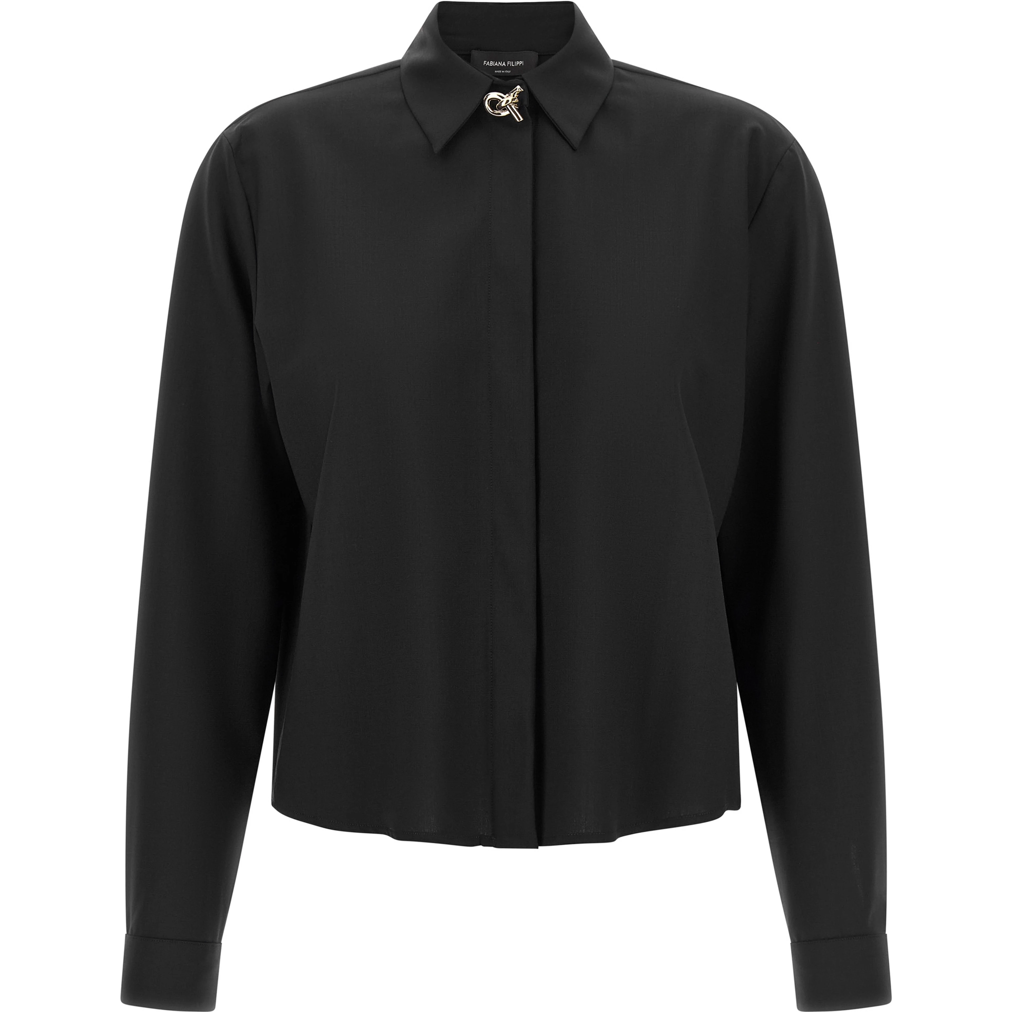 Black Virgin Wool Blouse