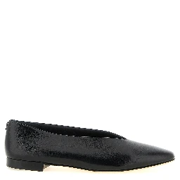 Black Leather Ballet Flats