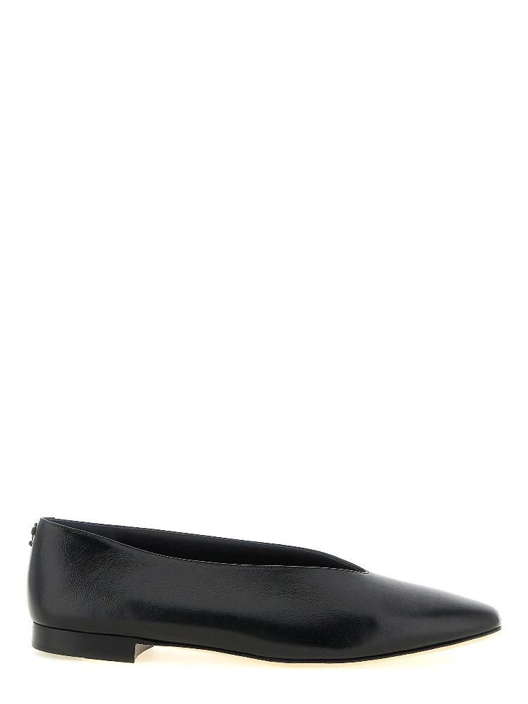 Black Leather Ballet Flats