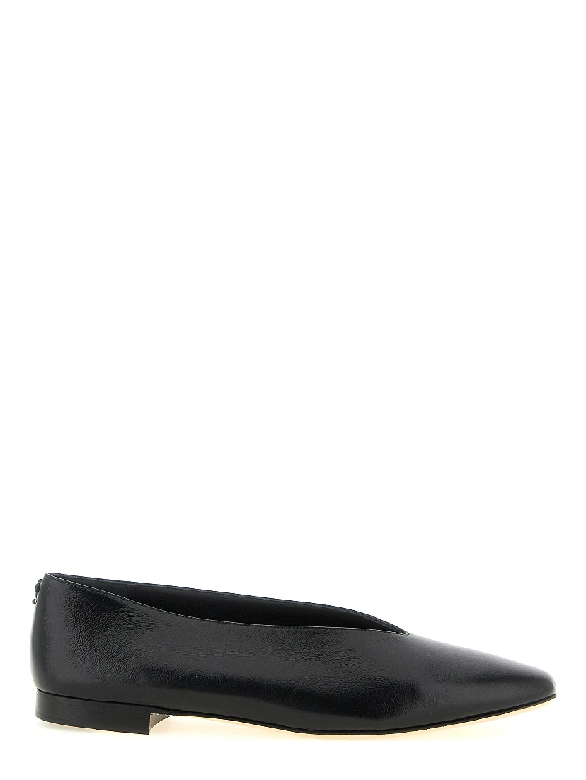 Black Leather Ballet Flats