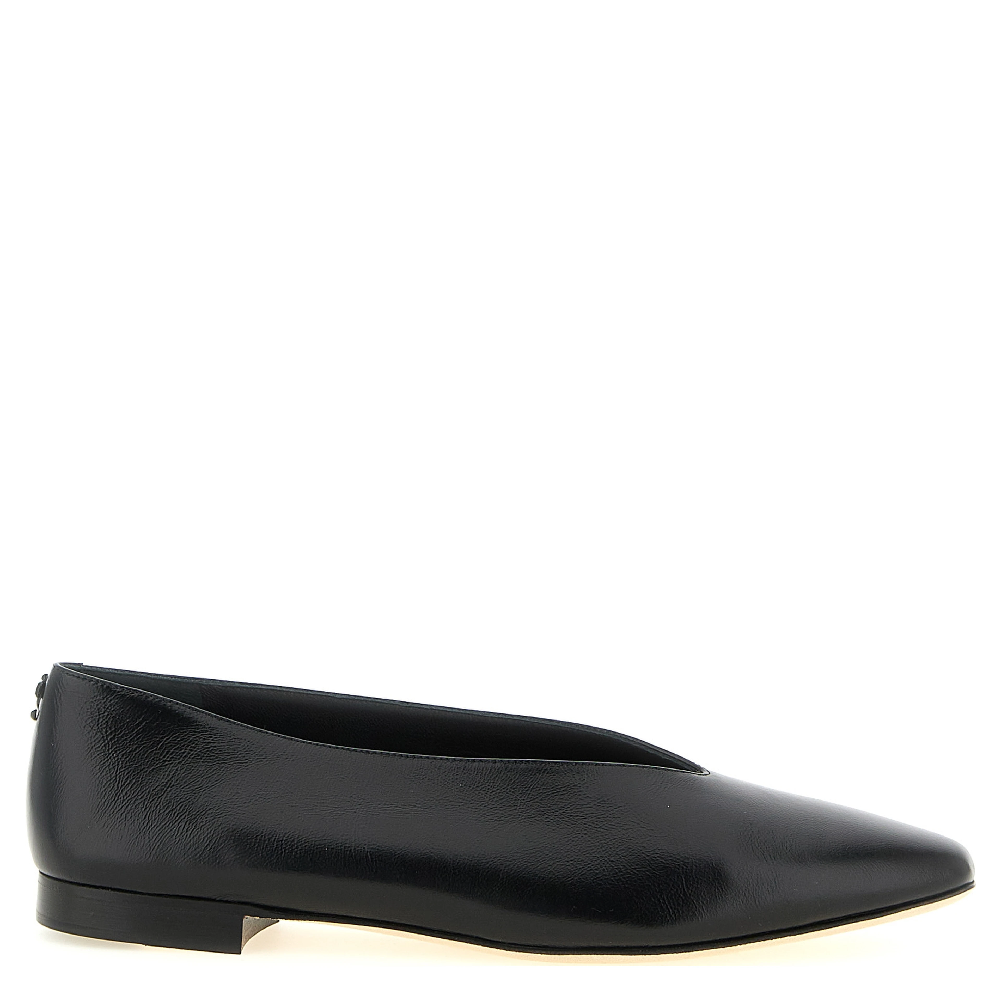 Black Leather Ballet Flats