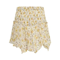 Beige Viscose Mini Skirt