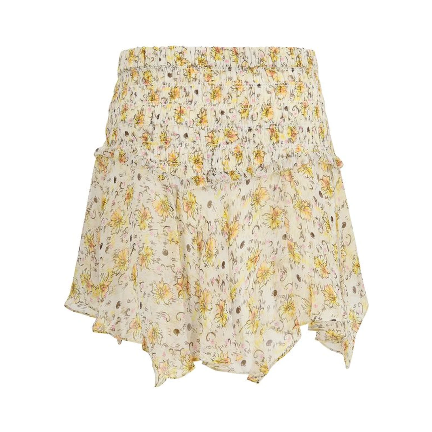 Beige Viscose Mini Skirt