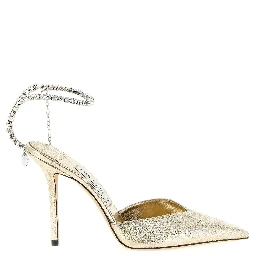 Gold Tencel High Heel Pumps