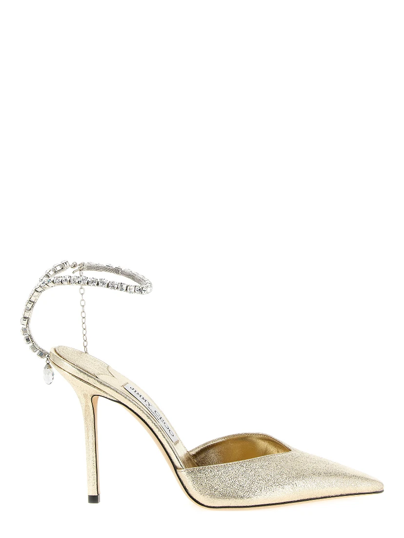 Gold Tencel High Heel Pumps