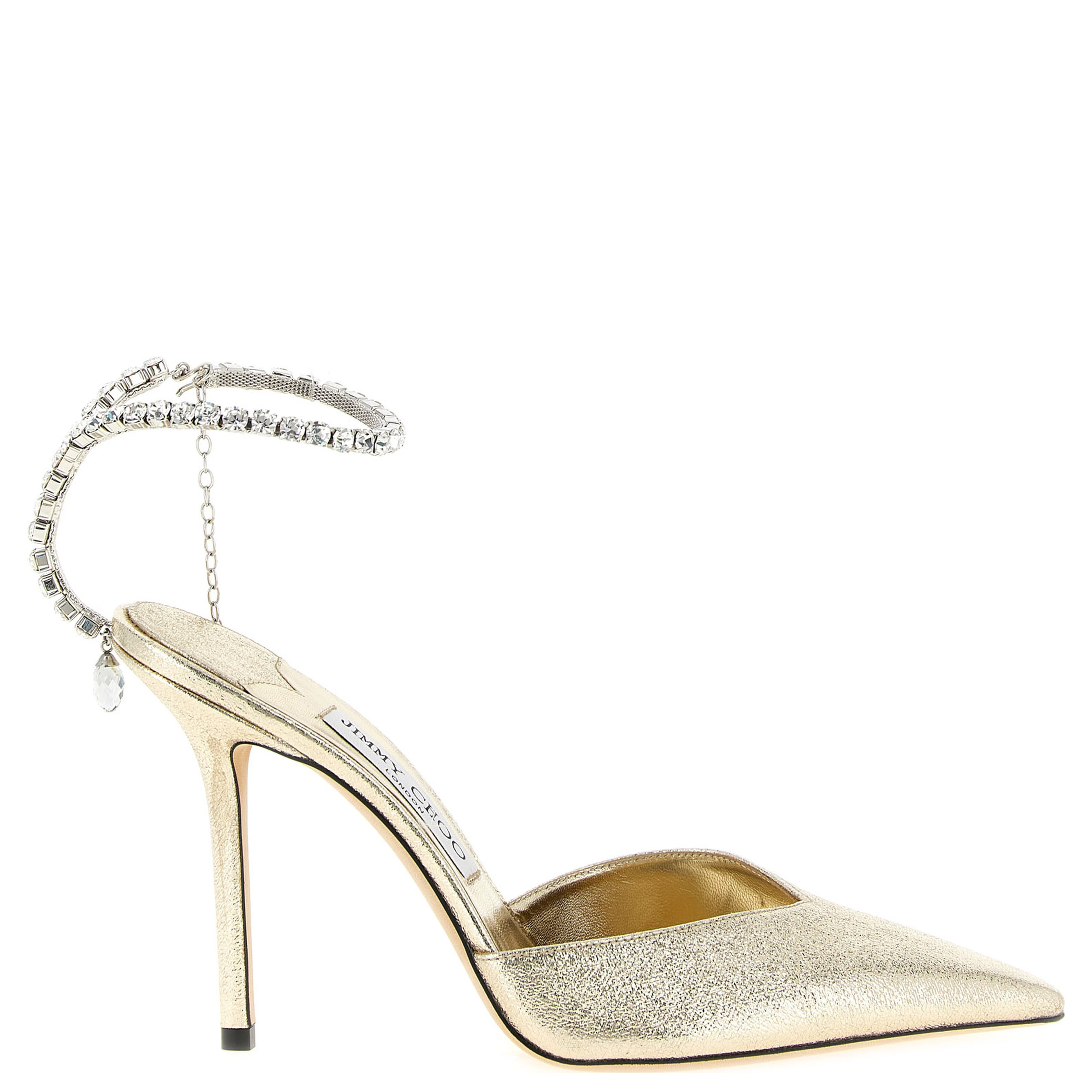 Gold Tencel High Heel Pumps