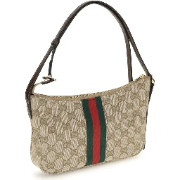 Beige Fabric Shoulder Bag