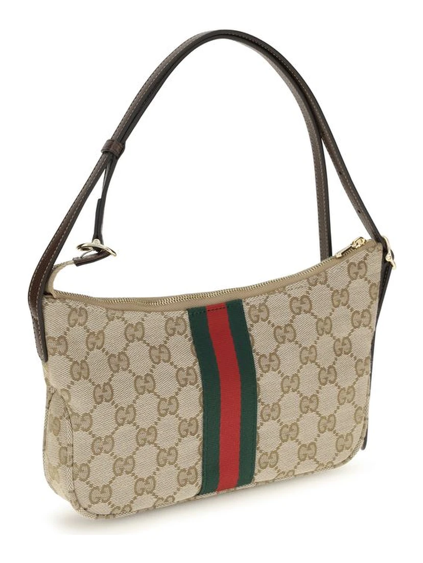Beige Fabric Shoulder Bag