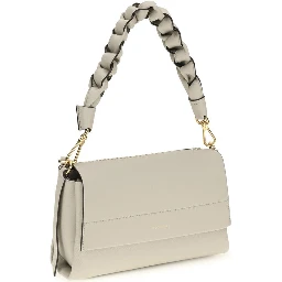 Beige Calf Leather Bos Taurus Shoulder Bag