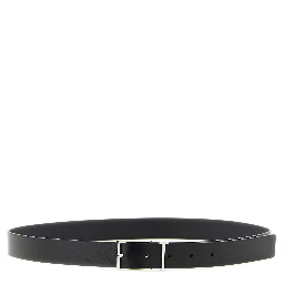 Black Calfskin Thin Belt