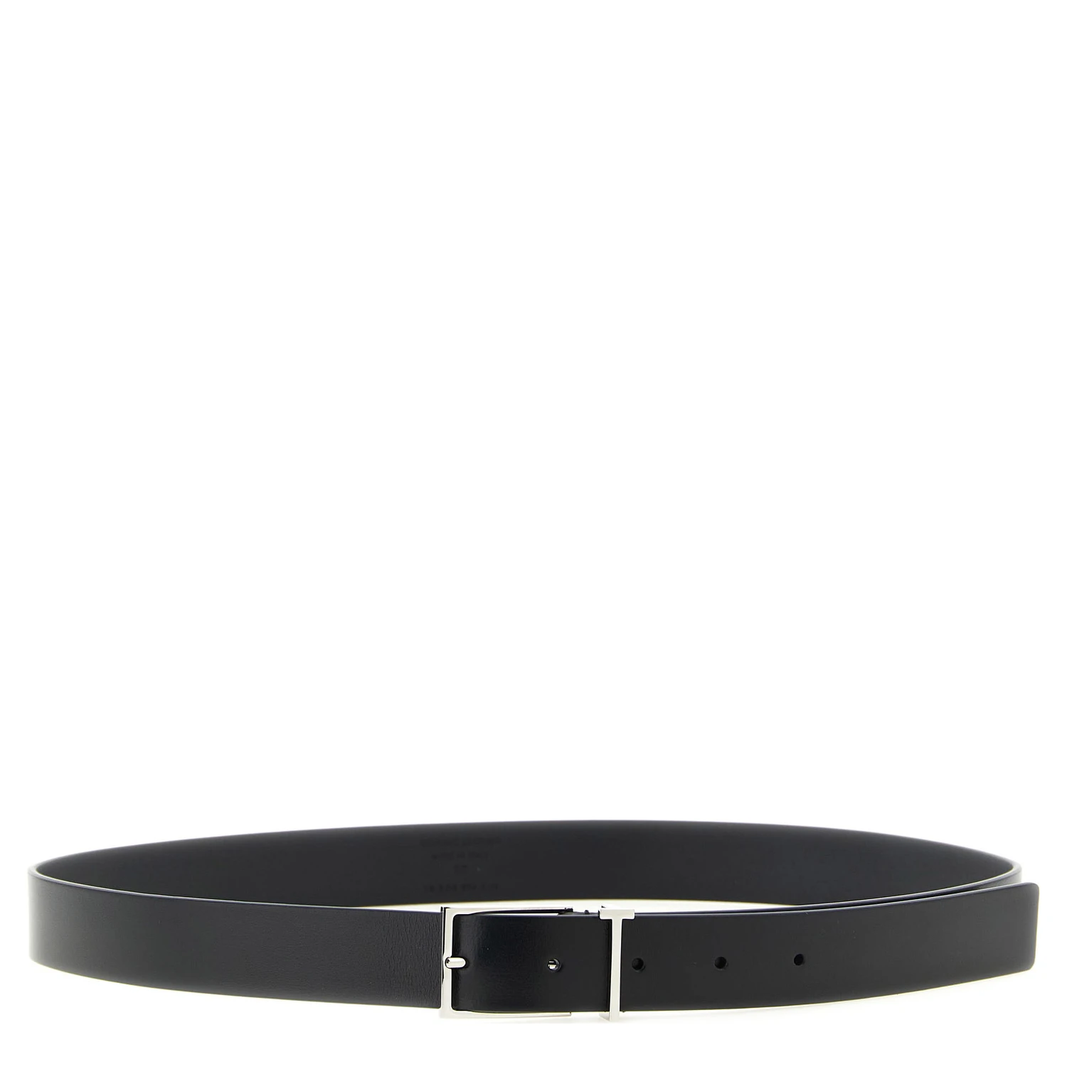 Black Calfskin Thin Belt
