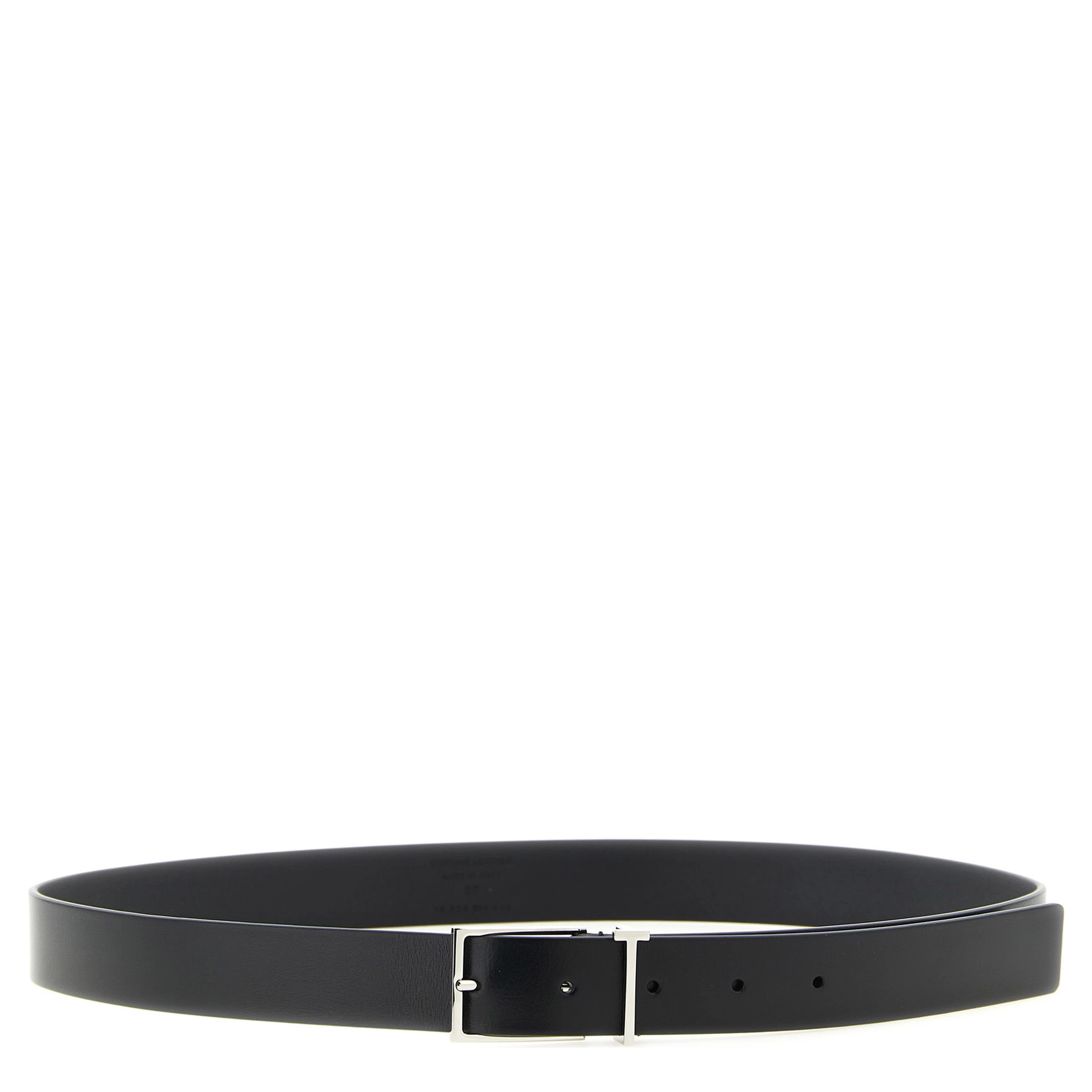 Black Calfskin Thin Belt